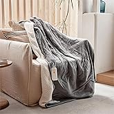 GOTCOZY Heated Throw Blanket, 50''X60'' - Soft Silky Plush Electric Blanket with 4 Heating Levels & 3 Hour Auto Off, ETL Certified, Machine Washable (Grey)