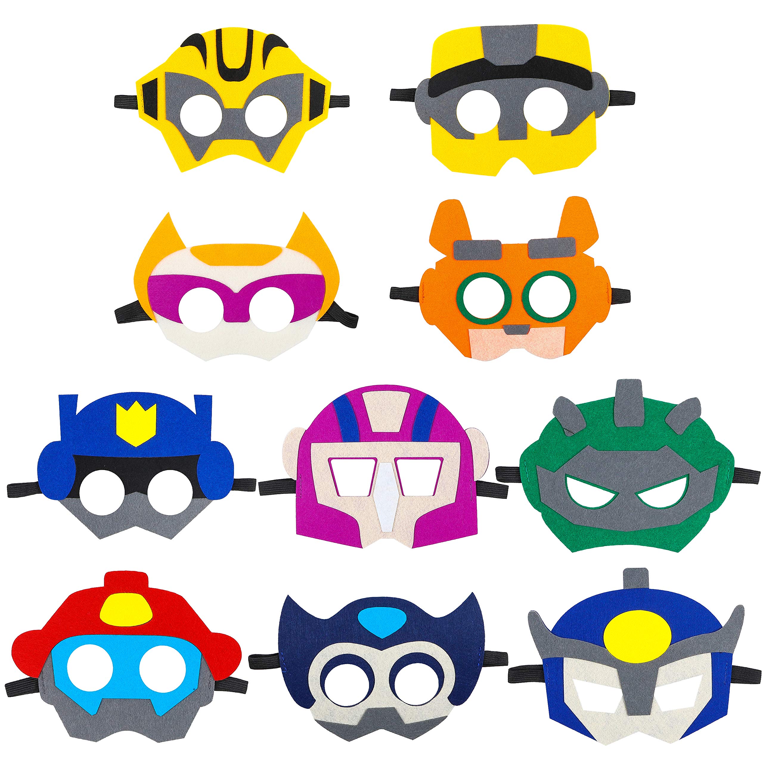 BeYumi 20Pcs Robots Felt Masks Set, Bots Party