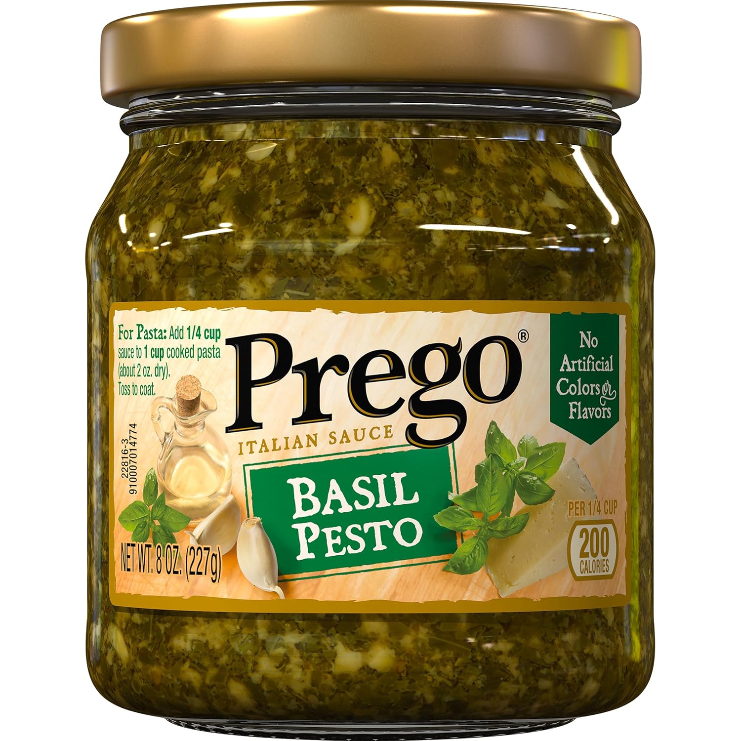 Prego Italian Sauce, Basil Pesto, 8 oz