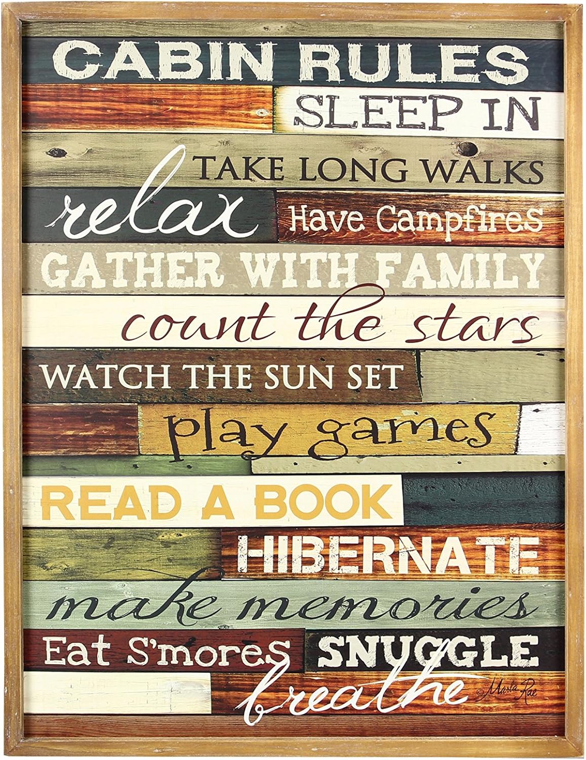 Young's 15405 Wood Cabin Rule Sign, 24.5"