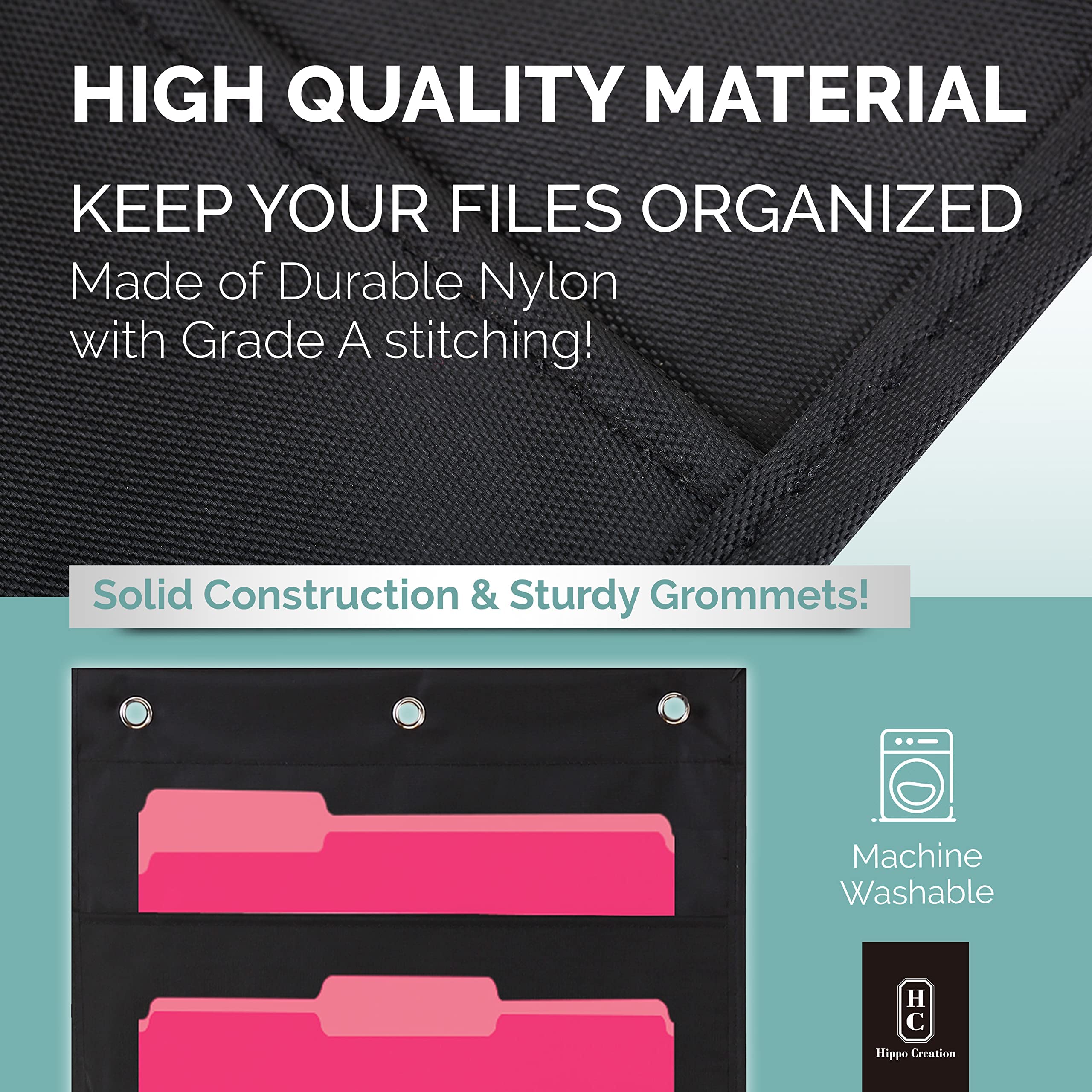 Black Pocket Chart for Classroom 10 Pocket Storage Black Pocket