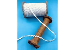 Trimplace White 1/4" (6 mm) Baby RIC Rac Trim – 24 Yards – Wavy Braid, Ideal for Sewing, Quilting, Hair Bows, Crafts