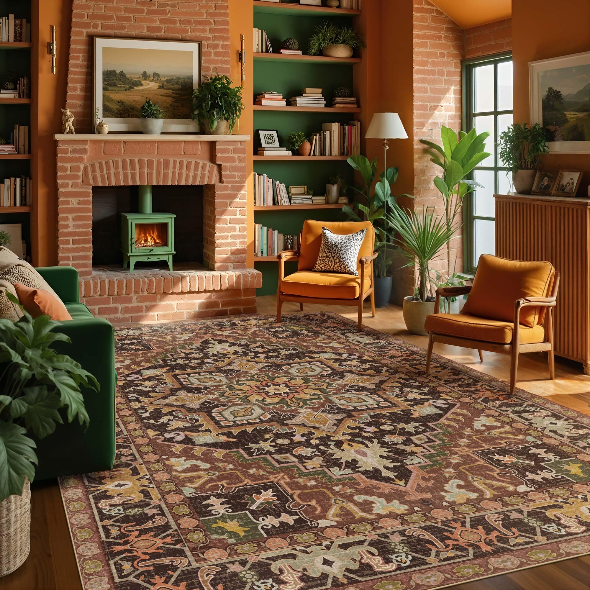 Photo 1 of ***SEE NOTES ***Washable Area Rugs Living Room Boho Non slip Rug for Bedroom Low Pile