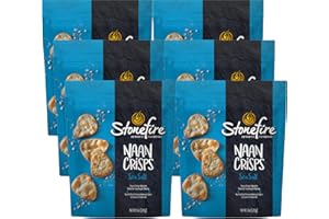 Stonefire Sea Salt Naan Crisps, 6 Ounce (Pack of 6)