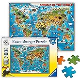 Ravensburger - Animals of The World - 300 Piece Jigsaw Puzzle - XXL Pieces for Easier Assembly - Exciting, Colorful Animal Map - Premium Quality - Ideal Gift - Screen-Free Fun - Children Age 9+