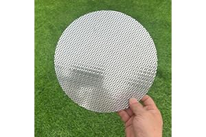 FengYoo 10" Diameter Round Slices Perforated Metal Sheets 19 Gauge Opening 1/8"(About 3 mm) Expanded Metal Mesh Perforated Plate 304 Stainless Steel Sheet Mesh Screen Panel Decorative Me