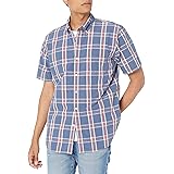Amazon Brand - Goodthreads Men's Standard-Fit Short-Sleeve Plaid Poplin Shirt