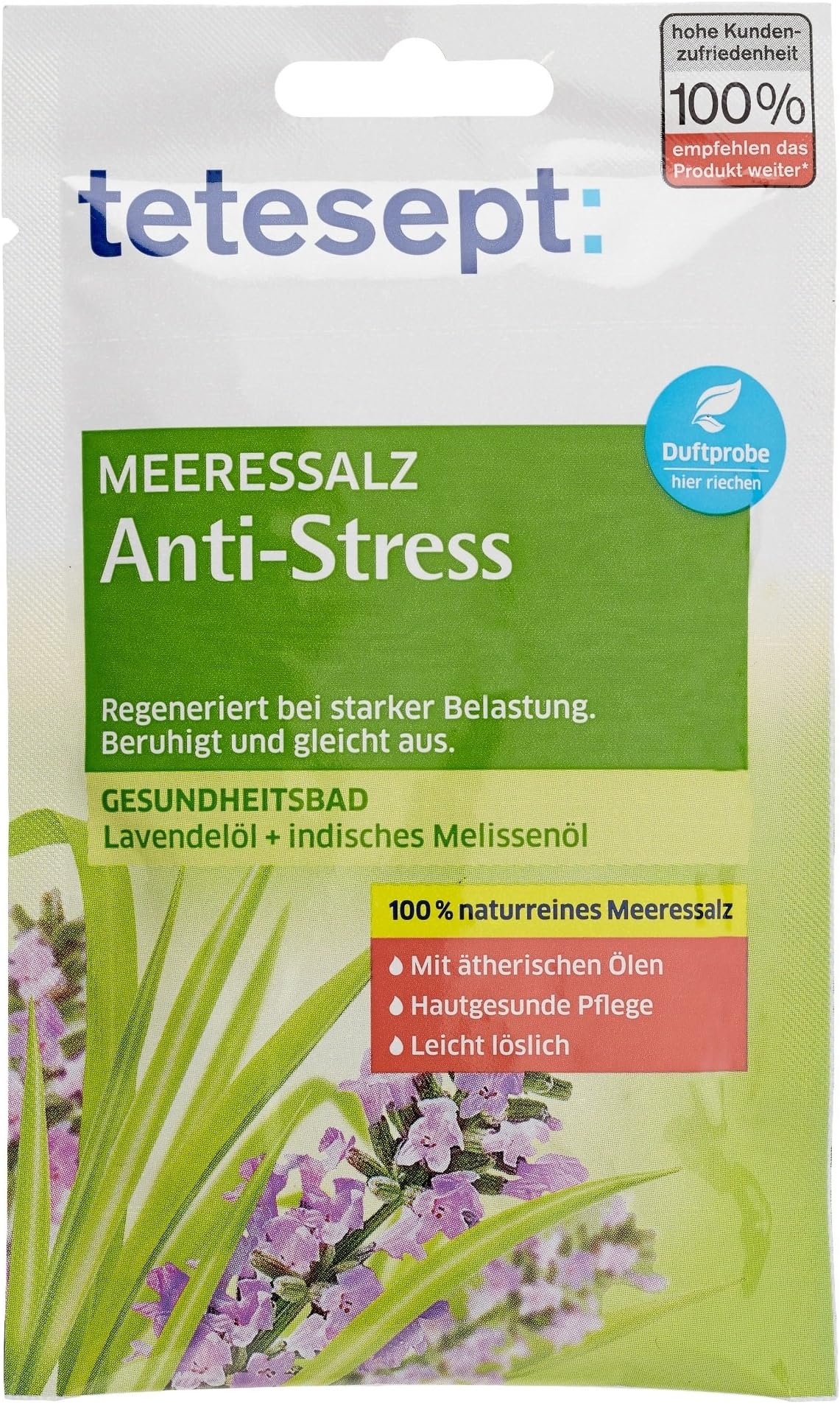 Tetesept Meeressalz Anti Stress Lavendel und indische Melisse 80 g