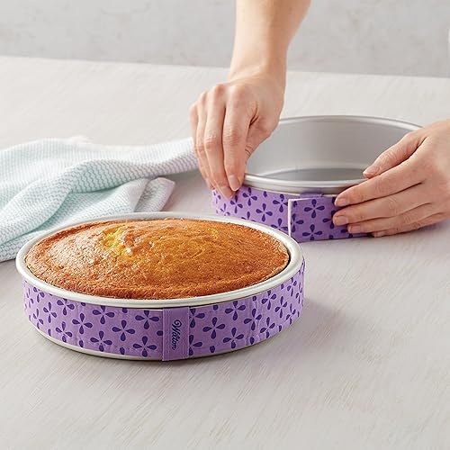 Wilton Bake-Even Strips and Round Cake Pan Set, 8-Piece 6, 8, 10