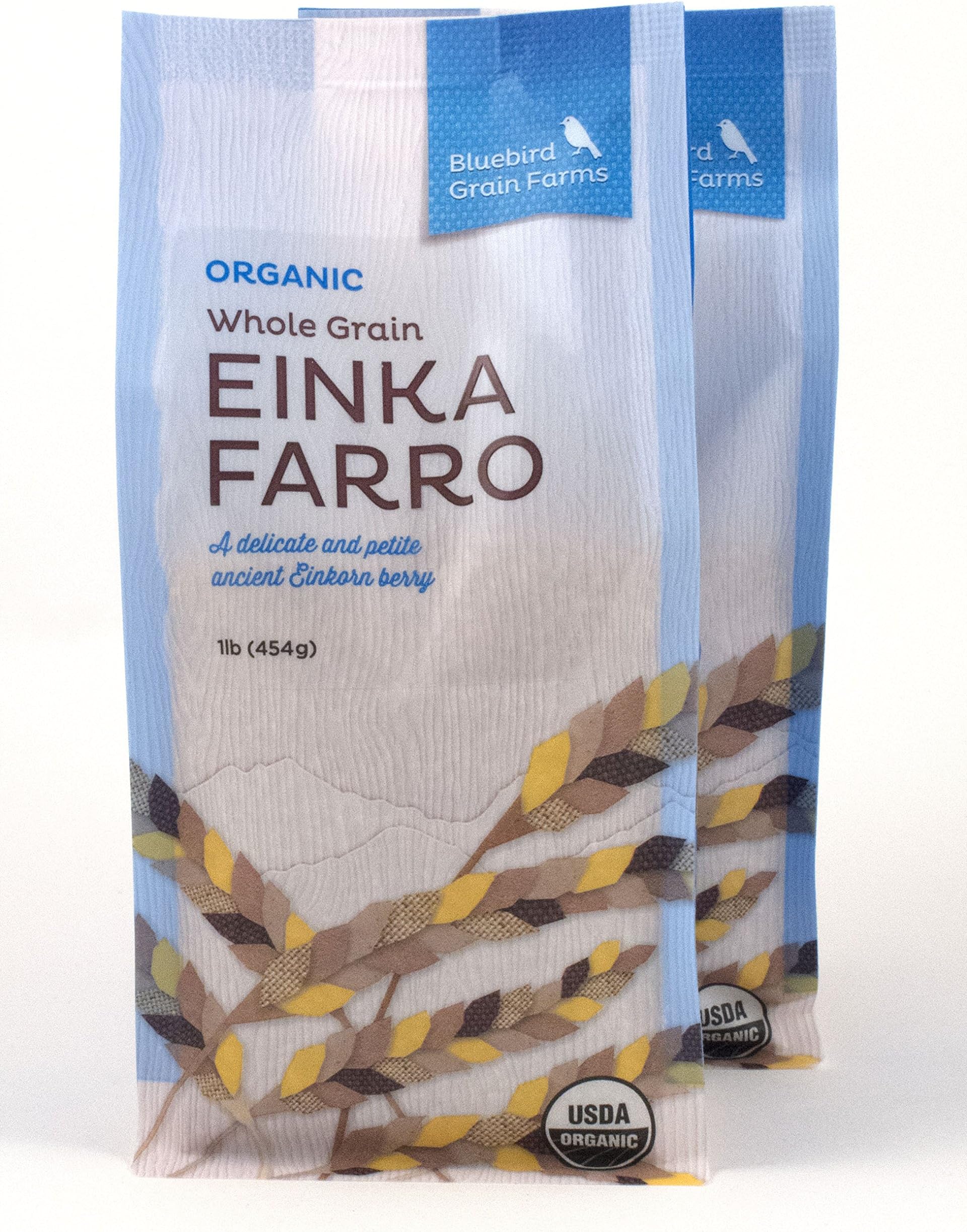 Certified Organic Heirloom Wheat Whole Grain Einka Farro Washington Pack of 2 454 g 16 oz each