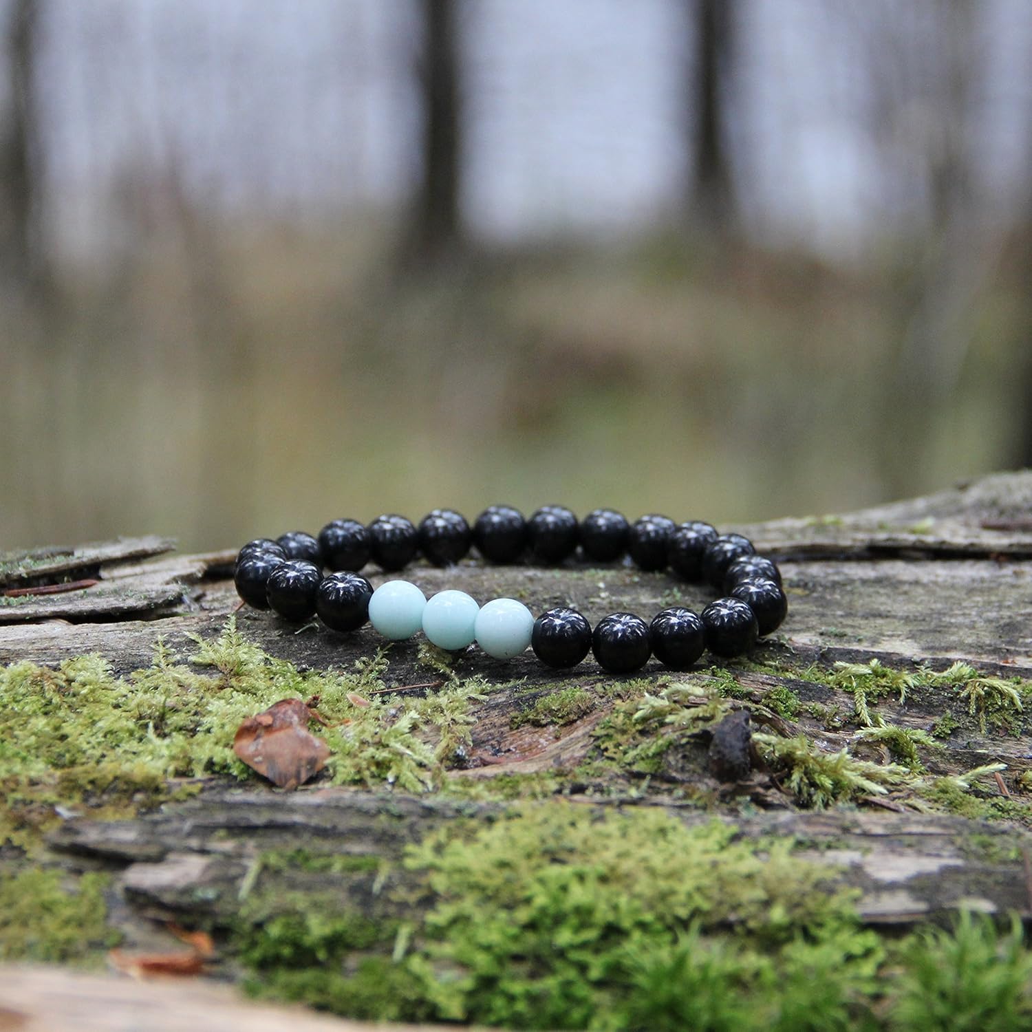 Amazon Com Karelian Heritage Grade 3 Russian Shungite And Amazonite Crystal Bracelet With 8mm Beads Positive Energy Stone Karelian Shungite Jewelry Bo42 Handmade