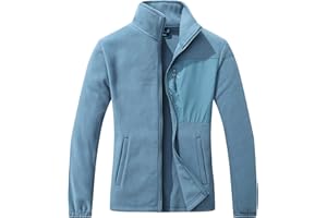 GIMECEN Women's Full Zip Soft Polar Fleece Jacket Outdoor Recreation Coat with Pockets Long-Sleeve Comfortable Outerwear