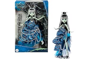 Monster High Doll, Frankie Stein Stitched in Style Fashion Collectible, Blue Plaid Couture Gown & Sewing-Inspired Accessories (Amazon Exclusive)