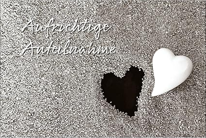 Merz Designkarten 10 Biglietti Di Condoglianze Per Condoglianze Cuore In Ciottoli Con 10 Buste Con Scritta In Lingua Tedesca Amazon It Casa E Cucina