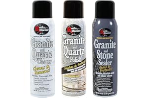 Rock Doctor Granite & Quartz Care Kit, 3 Piece Maintenance Stone Care Combo Kit – Cleans & Renews Marble, Travertine, Tile and All Other Stone, Fresh, Pack of 3, 54.0 Ounce