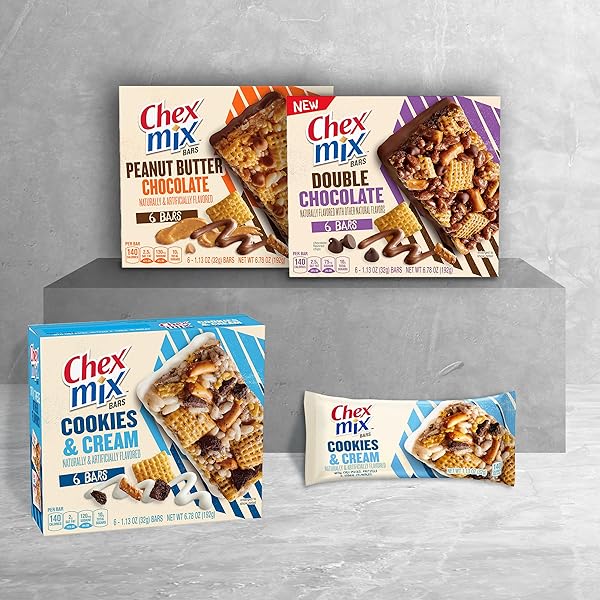 CHEX MIX TREAT BARS, DOUBLE CHOCOLATE, SNACK BARS, 6 CT