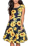 HOMEYEE Women's 1950s Vintage Elegant Cap Sleeve