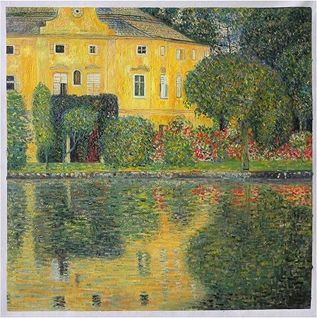 Amazon Com Schloss Kammer On The Attersee Iv Gustav Klimt Hand Painted Oil Painting Reproduction Spectacular Alpine Lake Scene Lakeside Yellow House 40 X 40 In Paintings