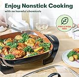 BELLA Electric Skillet Frying Pan with Glass Lid Copper 30x30 cm view 4