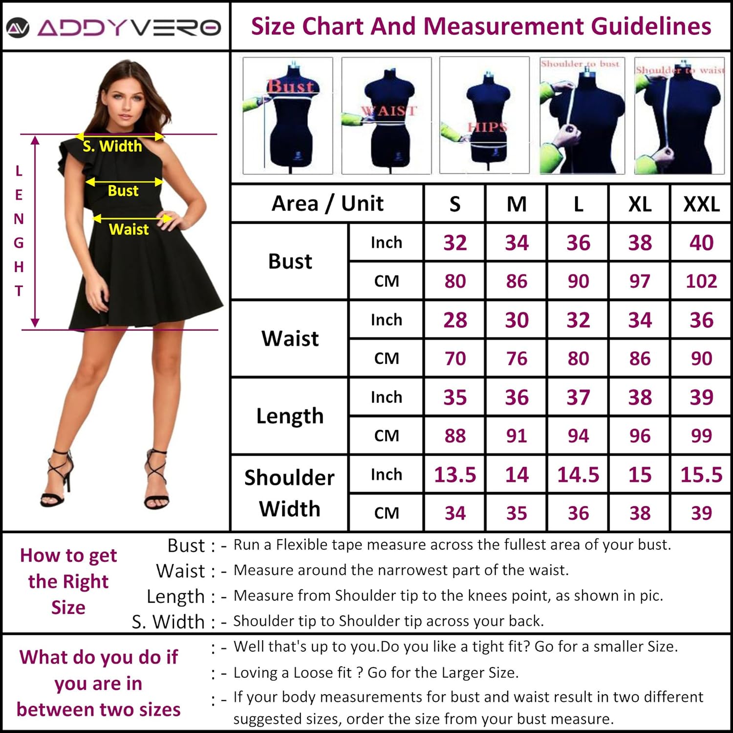 addyvero women's black ruffle shoulder skater dress