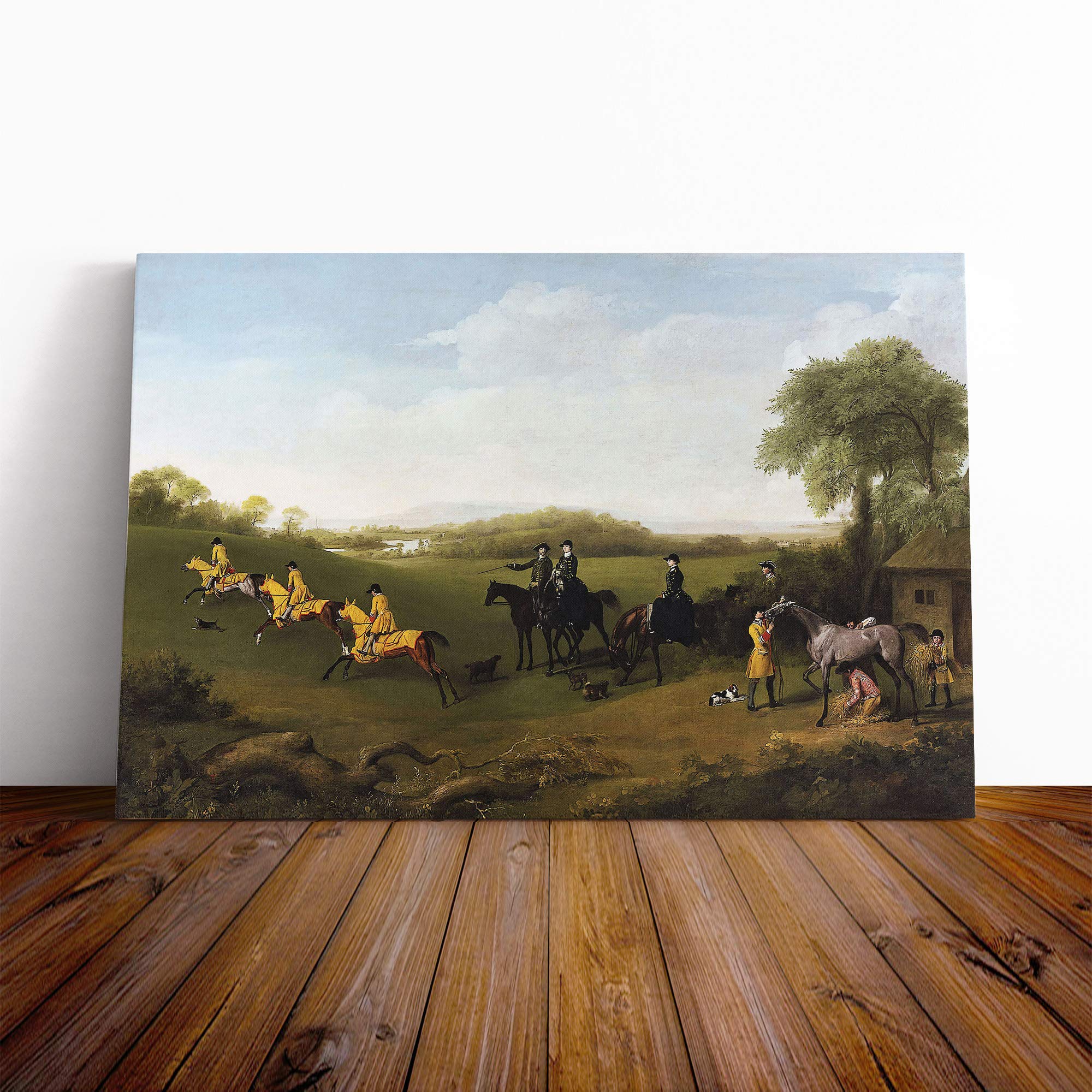 George Stubbs Racehorses Excersising Canvas Print | Gallery Wrapped 30mm Frame Wall Art | 20x14 inches | Ready to Hang | Modern Picture | Living Room Bedroom Lounge Office