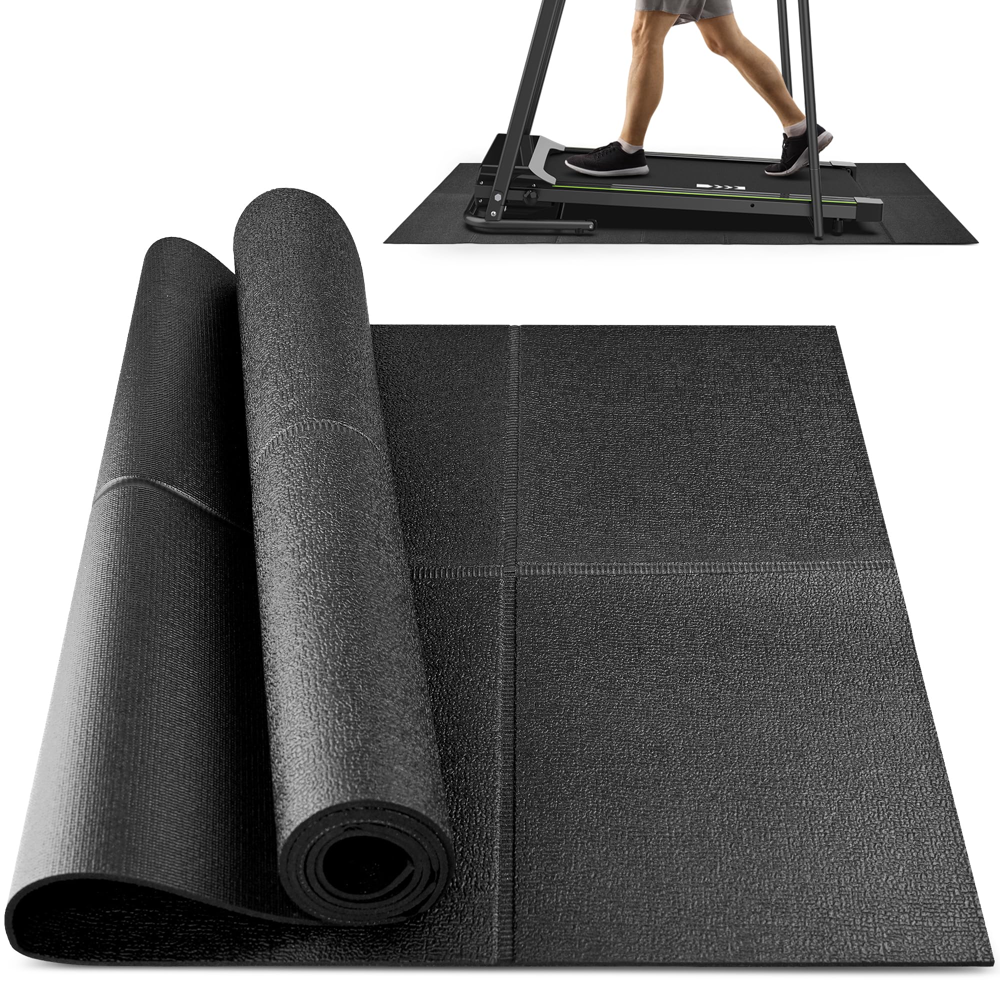 Photo 1 of Rellfit Foldable Rubber Treadmill Mat - Exercise Bike Mat with Waterproof Non-Slip Shock Absorption, Exercise Equipment Mat to Protect Floor for Home Gym Workout