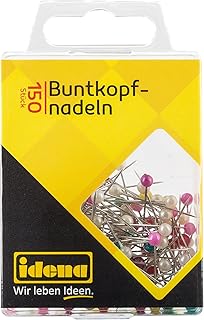 Idena 334034 - Buntkopfnadeln, 150 Stück, rund