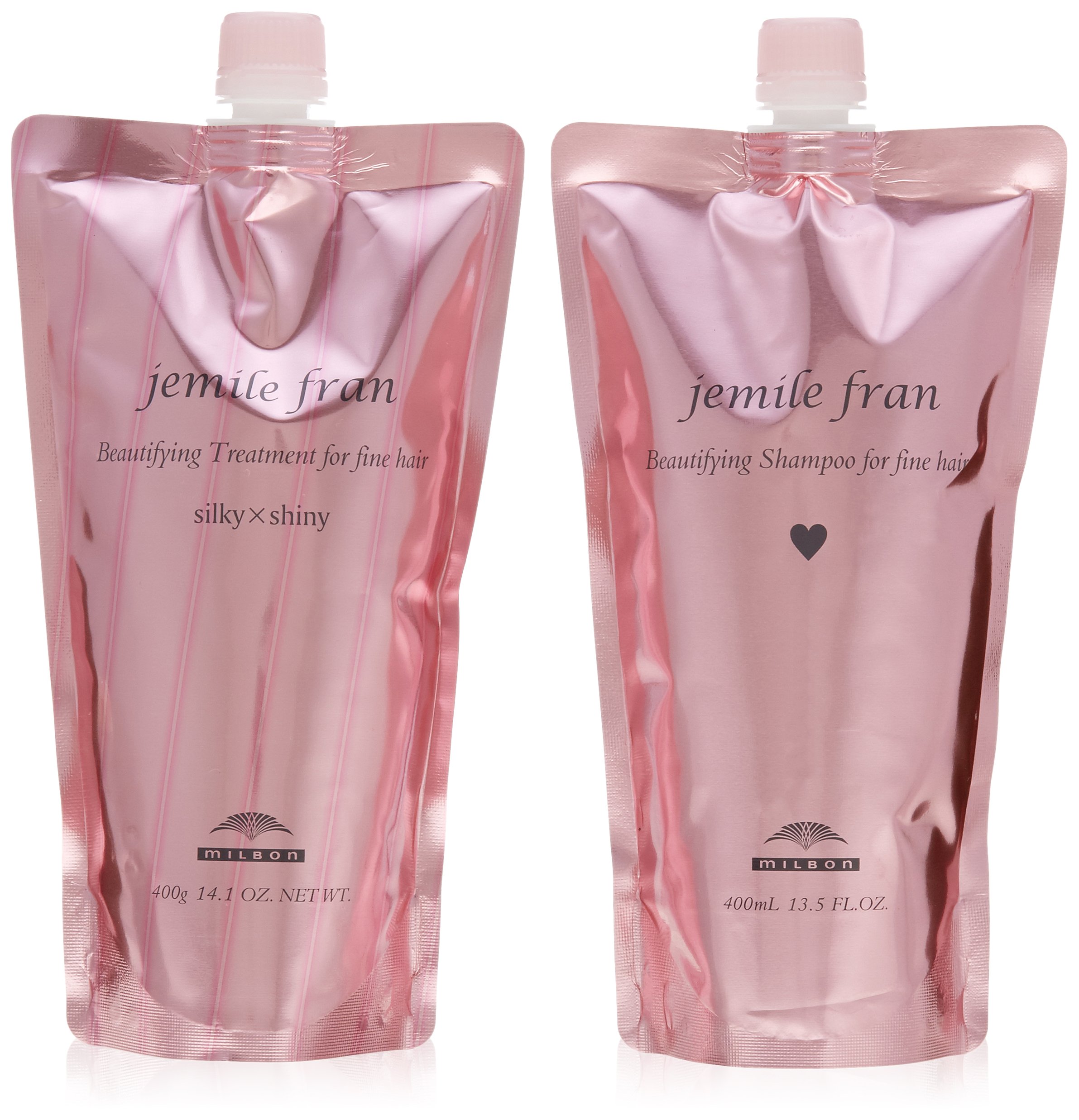 ミルボン ジェミールフラン シャンプー ハート H 400ml + トリートメント シルキーシャイニー 400g 詰替用セット商品画像