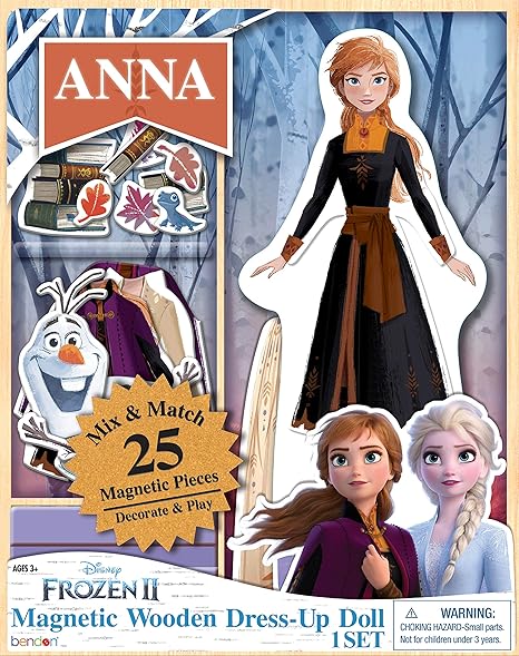 photo Frozen 2 Dress Up Dolls disney frozen 2 anna wooden dress up doll with 25 magnetic dress pieces bendon as47258 multicolor