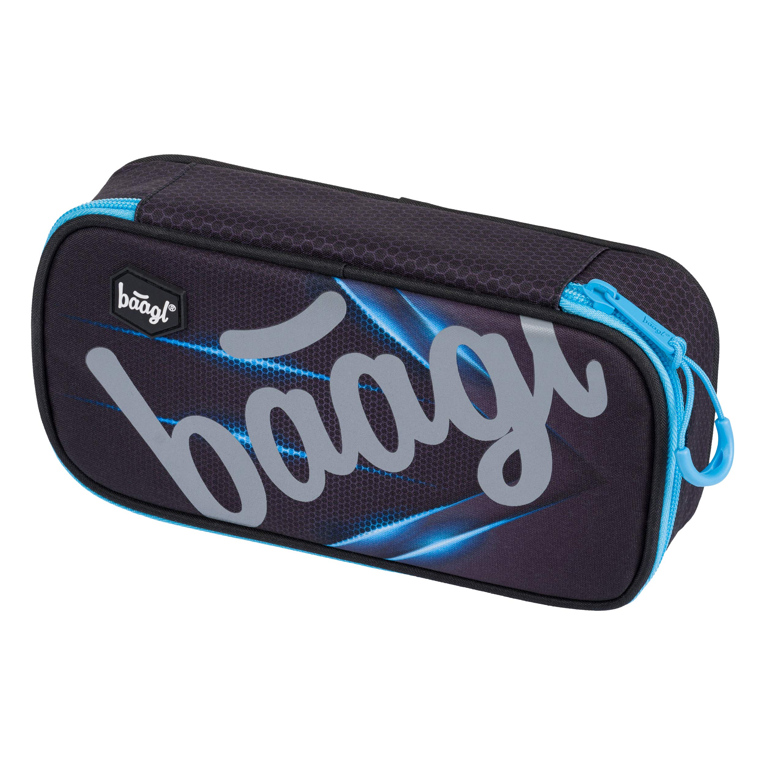 Pencil Case for Boys, Large Pencil Pouch for Primary and Secondary School, Black Blue School Stationery Big Capacity Box for Kids (Skate Bluelight)