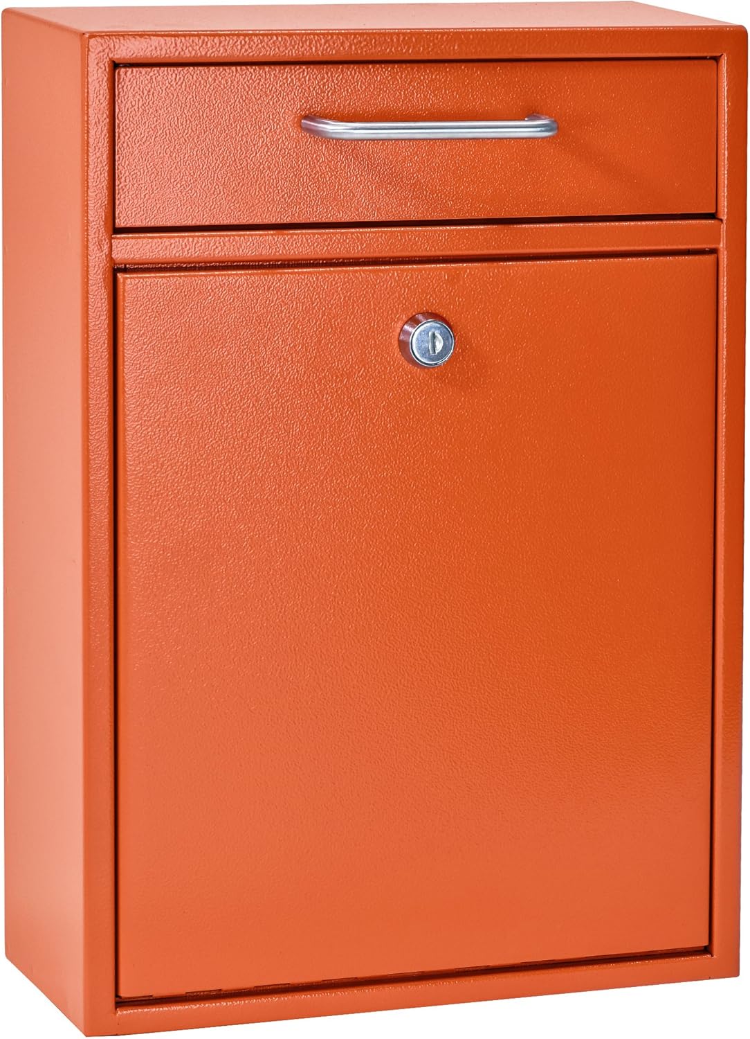 Mail Boss 7425 High Security Steel Locking Wall Mounted Mailbox Office Drop Comment Letter Deposit Box, Orange