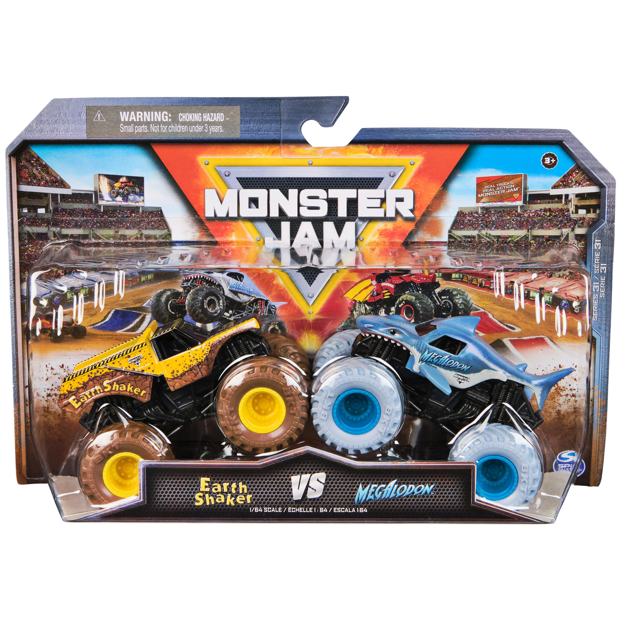 Monster Jam 1:64 Series 31 Earth Shaker vs Megalodon