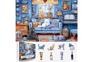 Blueforest 500 Piece Puzzles for Adults Clearance, Difficult Jigsaw Puzzles for Adult Challenging, Funny Cute Cats Unique Jigsaw Puzzles for Gifts Party Games Family Fun