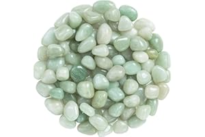 ZAICUS 1lb Green Jade Tumbled Stones | Polished Crystals Healing | Natural Stones | Feng Shui | Chakra Balancing | Good Luck | Reiki Gift | Home Decor | Size 20-25 mm