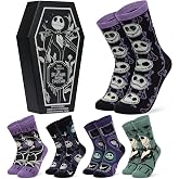 Disney Socks, Pack of 5 Soft Breathable Crew Character Socks for Lounging, Gifts for Women, Wife, Girlfriend