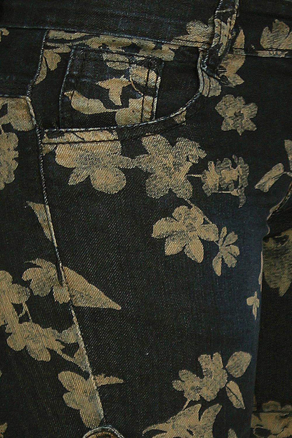 studio nexx women's printed denim shorts