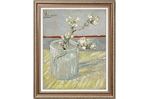 Dimensean Stamped Cross Stitch Kits Full Range of Embroidery Patterns Starter Kits for Beginners Adult or Kids DIY Cross Stitches Needlepoint Kits 11CT-Apricot Flower in Van Gogh Cup 15.7x19.7 inch