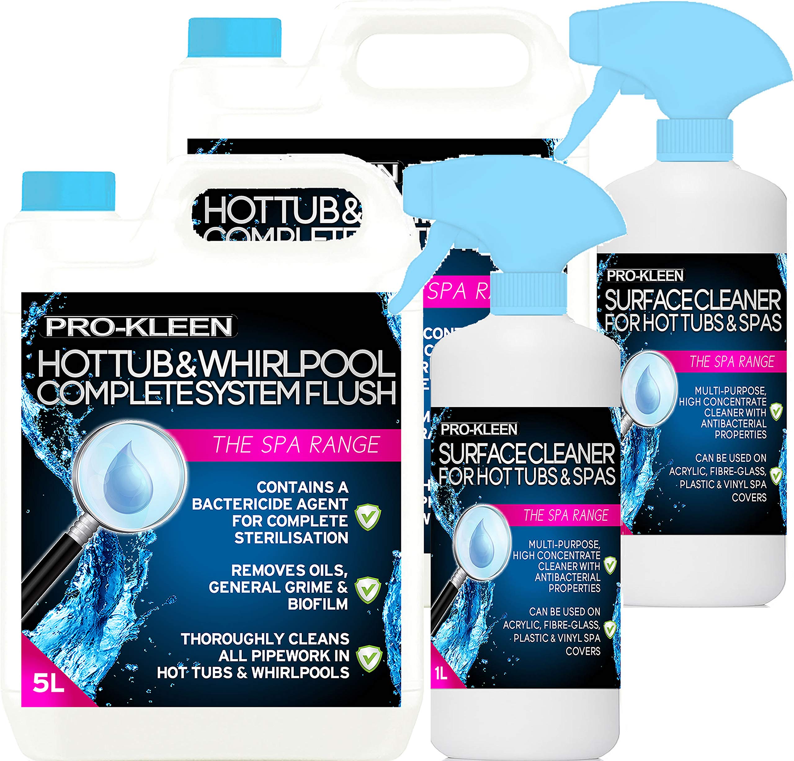 Buy ProKleen 10 Litre Hot Tub & Whirlpool Complete System Flush with 2