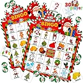 JOYIN 30 Players Christmas Bingo Cards Family Holiday Winter Party Games for Kids Adults