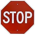 NMC TM81H Traffic Sign, "STOP", 30" Width x 30" Height, Aluminum, Red On White