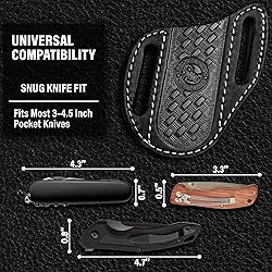 Red Scorpion Handmade Leather Knife Sheath for Belt