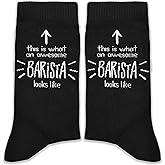 XZMBQ This Is What an Awesome Barista Looks Like Socks–Funny Coffee Gift Socks, Unique Barista Gifts for Birthday, Christmas, Graduation, or Just Because.(181)