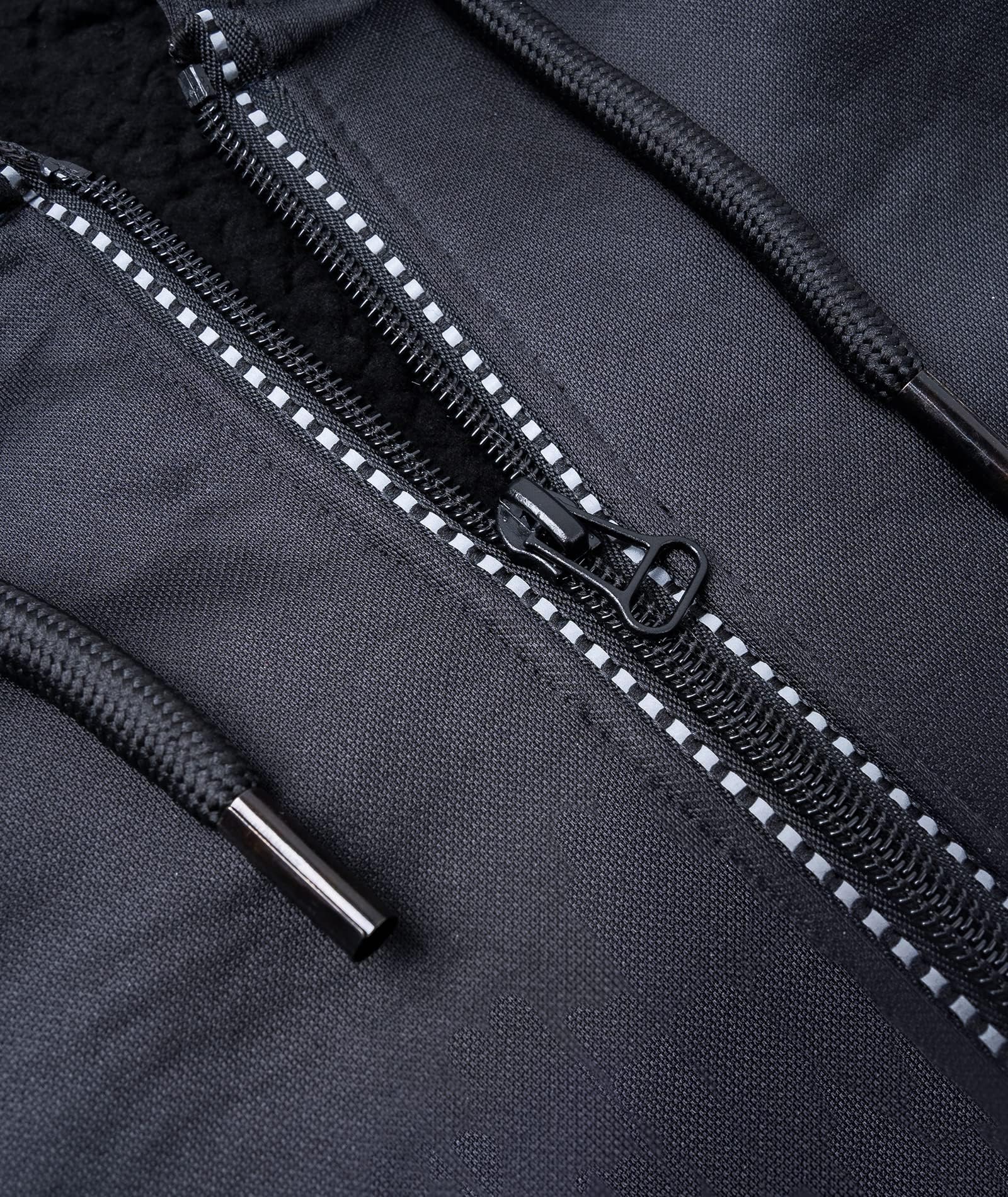 GEEK LIGHTING Men's Hoodie Heavyweight Fleece Sweatshirt Comfortable Full Zip Up Thick Sherpa Lined for Men Outdoor Activity