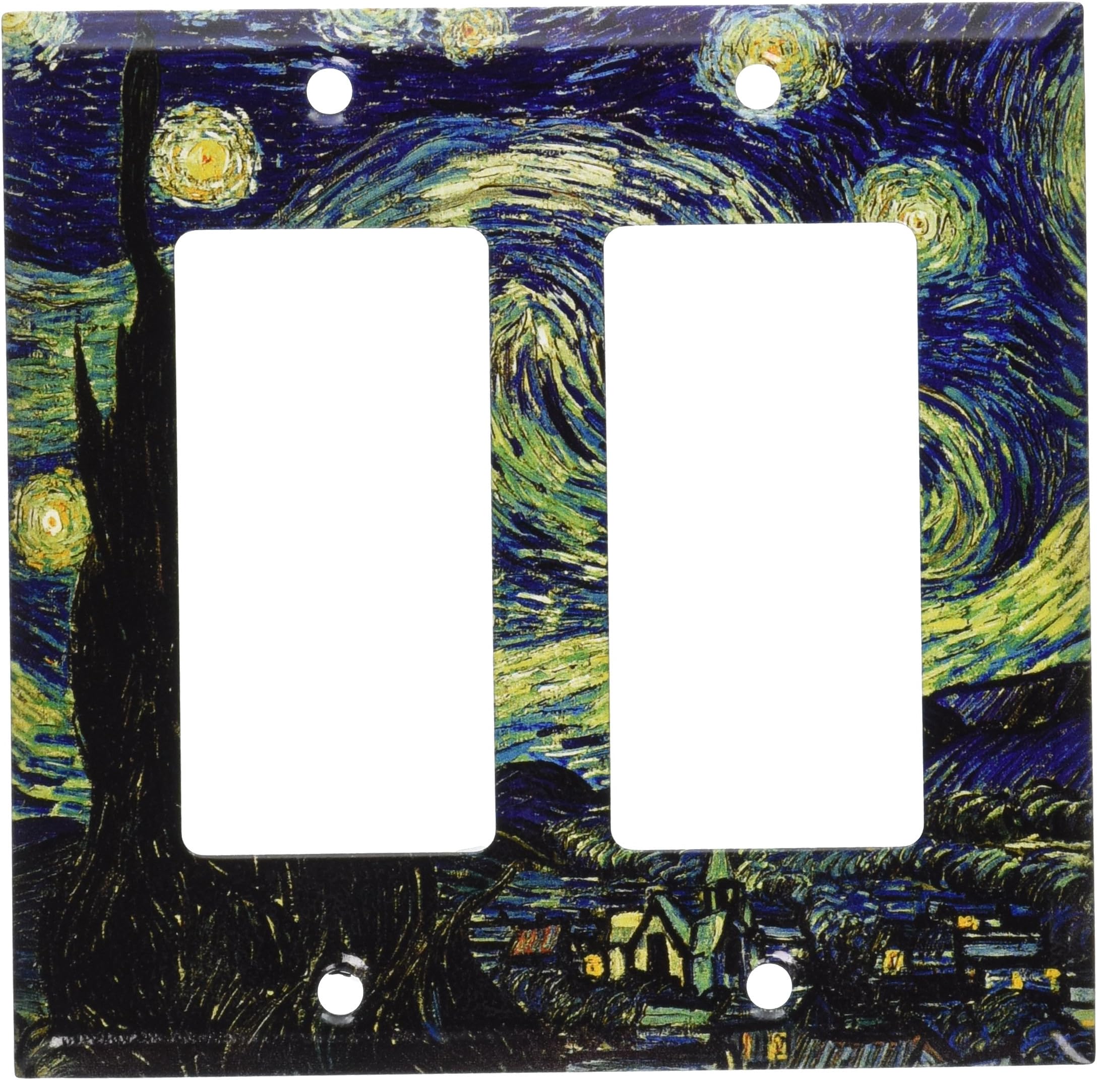 Art Plates - Van Gogh Starry Night Switch Plate - Double Rocker