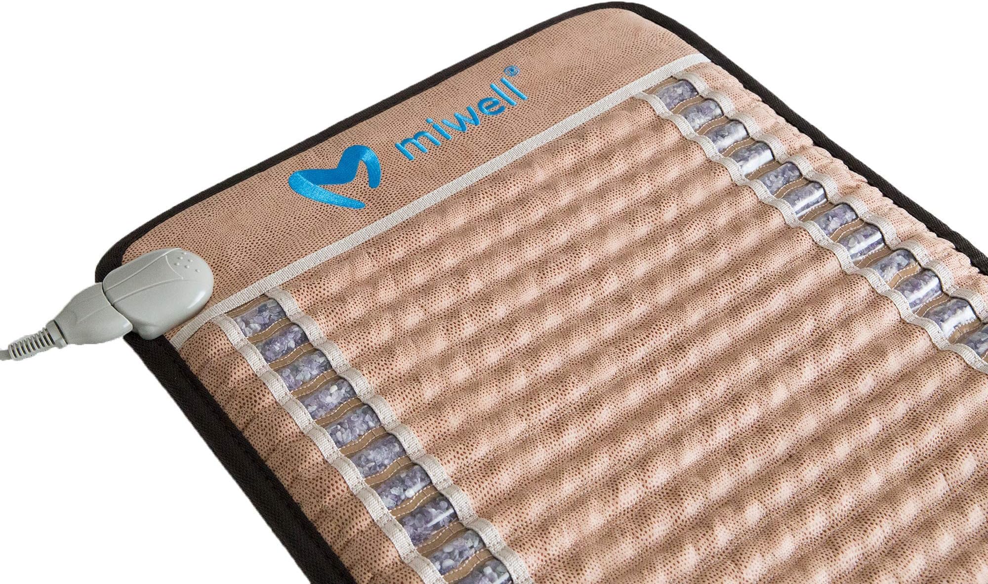 Mini CrystalMat - Small Head Pad with Amethyst Crystals (49 x 80 cm) - Heating Mat - Pure Amethyst - Negative Ions - Infrared Rays - Adjustable Temperature