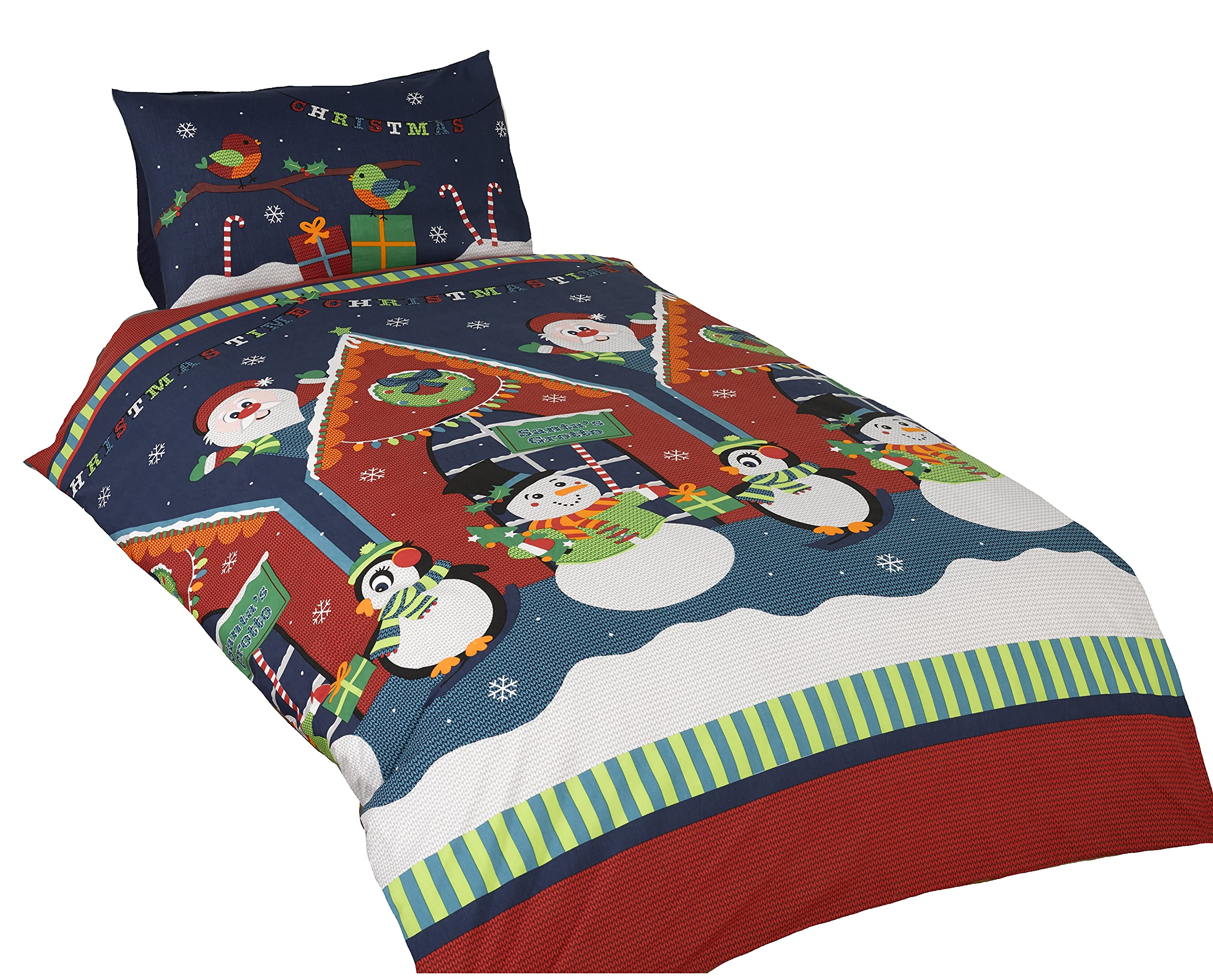 Rapport Santa's Grotto Kids X-Mas Duvet Set, Multi-Colour, Toddler