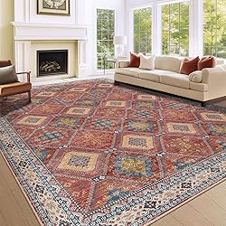 CAPALOCA 8x10 Area Rug Bohemian Rugs with Print