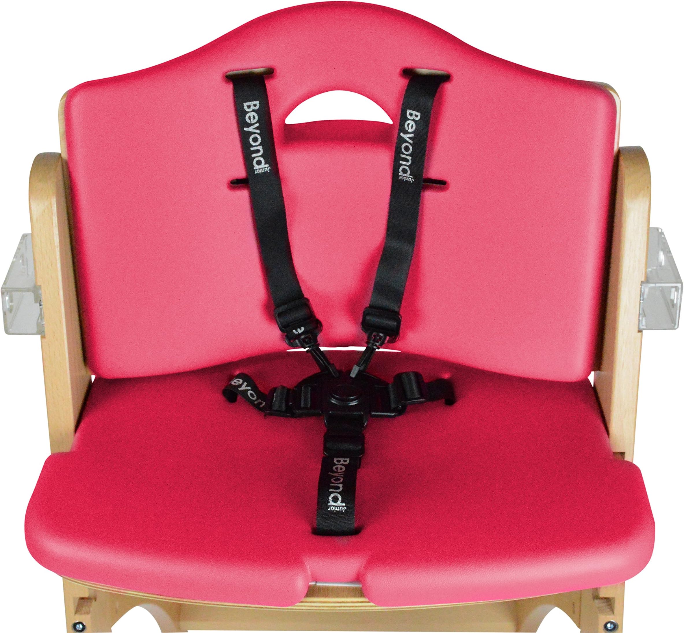 Abiie Beyond Wooden High Chair Cushion Set only. (6 Months up to 250 Lb) (Cushion Set Only: Raspberry Red).