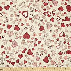Ambesonne Vintage Valentine Fabric by The