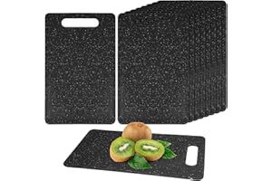 8Pcs Plastic Cutting Board, Kitchen Chopping Board Small Mini Bar Granite Black Cutting Board for Camping Meat Vegetables Fru